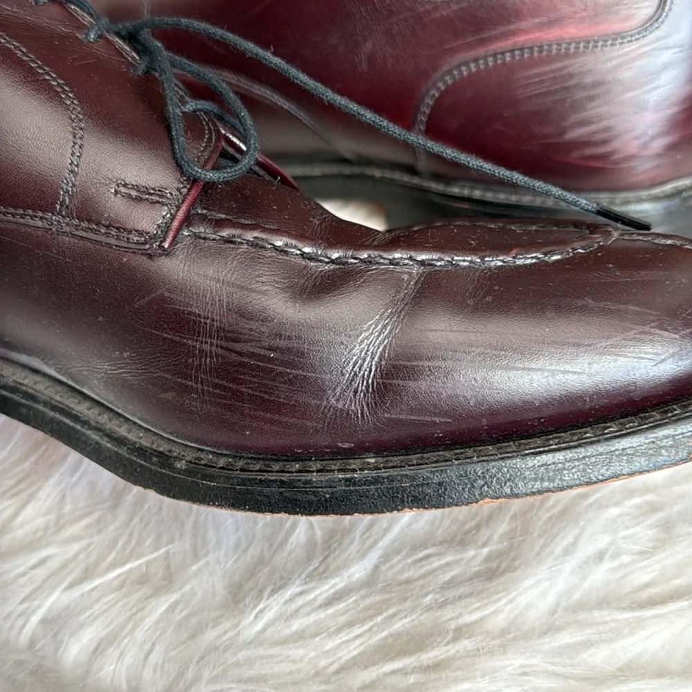 Allen Edmonds Brandywood Split Toe Deep Oxblood Brown Tie Shoe size 10